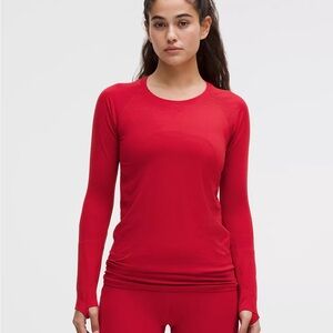Lululemon Swiftly Tech Women's Red Long Sleeve Top Sz 6
